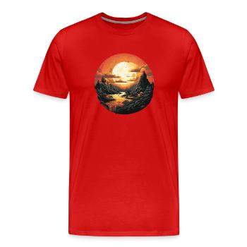 Paysage - T-shirt bio Premium Homme - rouge - Devant - Damien (186cm)