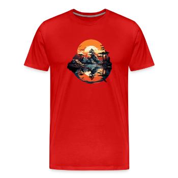 Paysage - T-shirt bio Premium Homme - rouge - Devant - Damien (186cm)