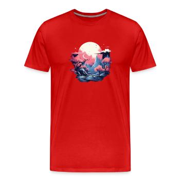 Paysage - T-shirt bio Premium Homme - rouge - Devant - Damien (186cm)