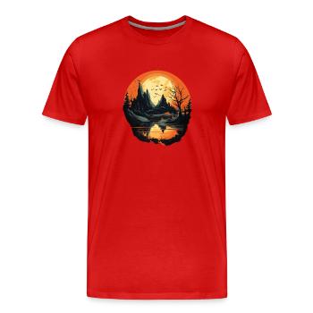 Paysage - T-shirt bio Premium Homme - rouge - Devant - Damien (186cm)