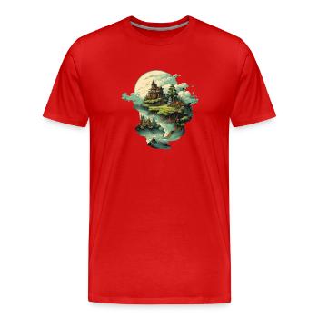 Paysage - T-shirt bio Premium Homme - rouge - Devant - Damien (186cm)