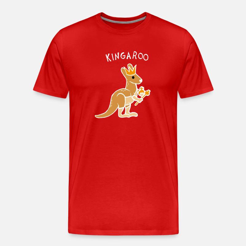 Kingaroo Känguru (Weiß) - Männer Premium Bio T-Shirt - Rot