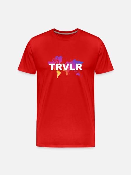 TRVLR (White Logo) - Men's Premium Organic T-Shirt - red
