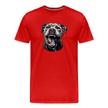 Pitbull – Strength and loyalty in one - Men's Premium Organic T-Shirt - red - Front - Damien (186cm)
