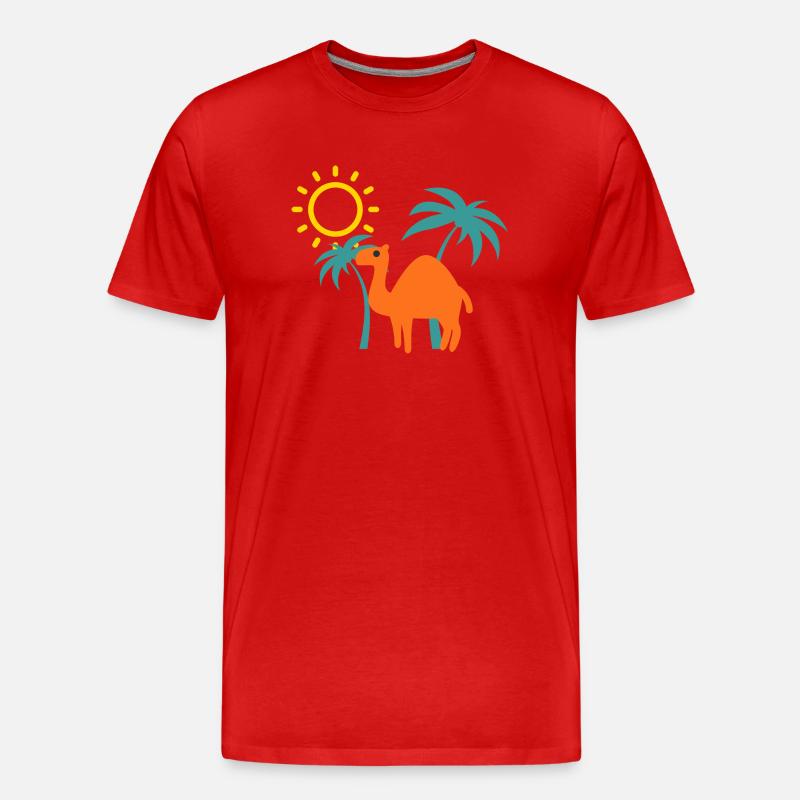 Kamelpalmen - Männer Premium Bio T-Shirt - Rot