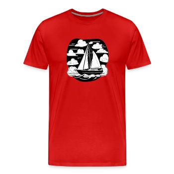 Segeln Segelschiff Segelsport Segler Segelboot - Männer Premium Bio T-Shirt - Rot - Vorne - Damien (186cm)