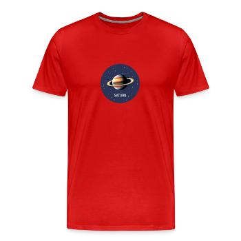 Planète Saturne - T-shirt bio Premium Homme - rouge - Devant - Damien (186cm)