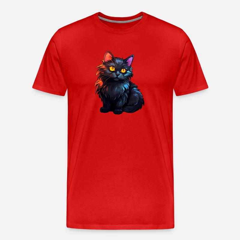 Schwarzes Kätzchen - Männer Premium Bio T-Shirt - Rot