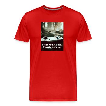 Nature s Game Console Free - Männer Premium Bio T-Shirt - Rot - Vorne - Damien (186cm)
