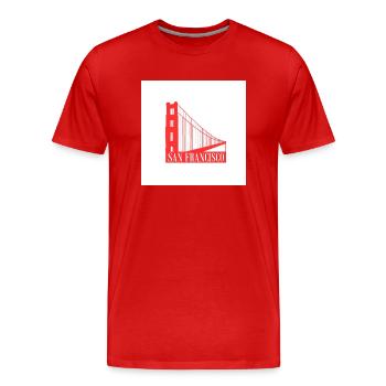 San Francisco - Männer Premium Bio T-Shirt - Rot - Vorne - Damien (186cm)