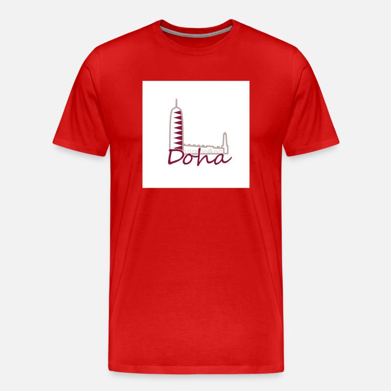 Doha - Männer Premium Bio T-Shirt - Rot