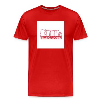 Singapore - Men's Premium Organic T-Shirt - red - Front - Damien (186cm)
