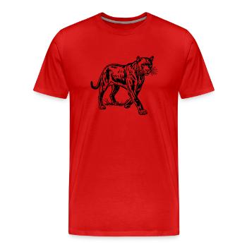 Panther Predator Jungle Wildcat - T-shirt bio Premium Homme - rouge - Devant - Damien (186cm)