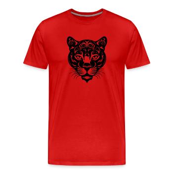 Panther Predator Jungle Wildcat - T-shirt bio Premium Homme - rouge - Devant - Damien (186cm)