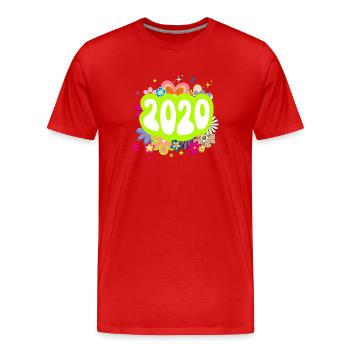 Year 2020 anniversary Floral Groovy - Men's Premium Organic T-Shirt - red - Front - Damien (186cm)