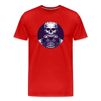 Skeleton - Abstract - Art - Männer Premium Bio T-Shirt - Rot - Vorne - Damien (186cm)