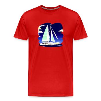Segelschiff Segeln Segelboot Segler Segelsport - Männer Premium Bio T-Shirt - Rot - Vorne - Damien (186cm)