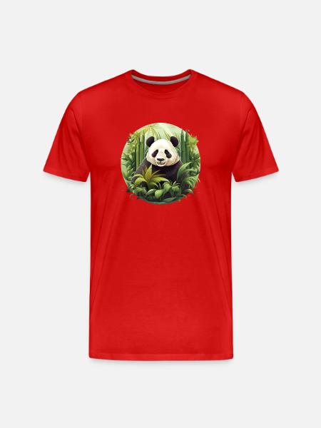 Panda’s Paradise - Men's Premium Organic T-Shirt - red