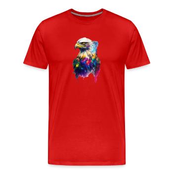 Aquarelle Adler - T-shirt bio Premium Homme - rouge - Devant - Damien (186cm)