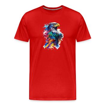 Aquarelle Adler - T-shirt bio Premium Homme - rouge - Devant - Damien (186cm)