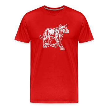 Panther Predator Jungle Wildcat - T-shirt bio Premium Homme - rouge - Devant - Damien (186cm)