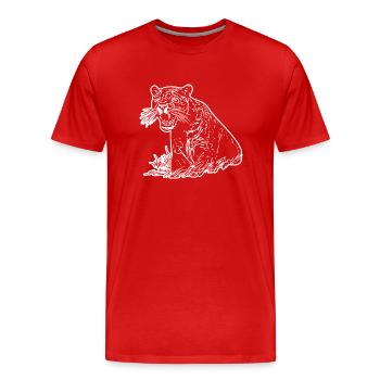 Panther Predator Jungle Wildcat - T-shirt bio Premium Homme - rouge - Devant - Damien (186cm)
