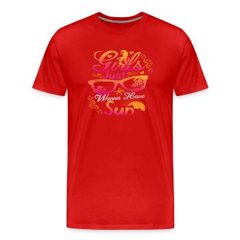 Les filles veulent juste s’amuser - T-shirt bio Premium Homme - rouge - Devant - Damien (186cm)
