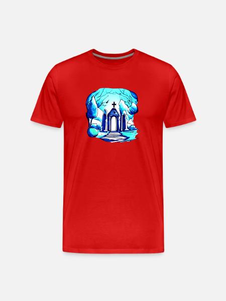 Cemetery, grave, graves, mausoleum - Men's Premium Organic T-Shirt - red