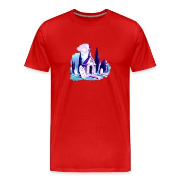 Friedhof Gräber Grab Mausoleum - Männer Premium Bio T-Shirt - Rot - Vorne - Damien (186cm)