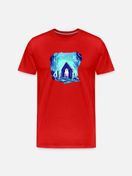 Cemetery Gravestone Grave - Men's Premium Organic T-Shirt - red