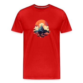 Landschaft - Männer Premium Bio T-Shirt - Rot - Vorne - Damien (186cm)