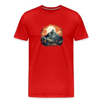 Landschaft - Männer Premium Bio T-Shirt - Rot - Vorne - Damien (186cm)
