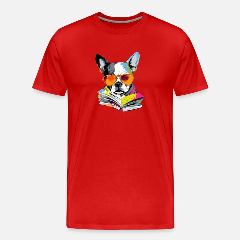 Lassi, uczony pies - Ekologiczna koszulka męska Premium - czerwony