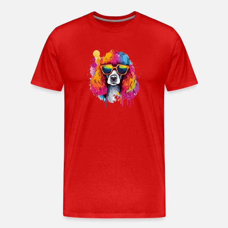 Milo, der bebrillte Cocker Spaniel - Männer Premium Bio T-Shirt - Rot