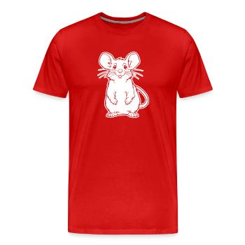 Rat, Mouse, Rodent, Rats - Men's Premium Organic T-Shirt - red - Front - Damien (186cm)