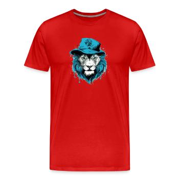 Iron le lion Bleu - T-shirt bio Premium Homme - rouge - Devant - Damien (186cm)