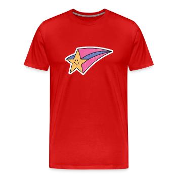 Retro Shooting Star - Men's Premium Organic T-Shirt - red - Front - Damien (186cm)