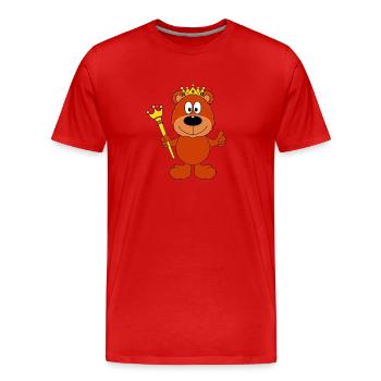 TEDDYBÄR - BÄR - TEDDY - KÖNIG - TIERISCH - GUT - Männer Premium Bio T-Shirt - Rot - Vorne - Damien (186cm)