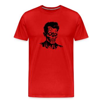 Zombie Undead Halloween Horror - Men's Premium Organic T-Shirt - red - Front - Damien (186cm)