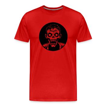 Zombie Undead Halloween Horror - Men's Premium Organic T-Shirt - red - Front - Damien (186cm)