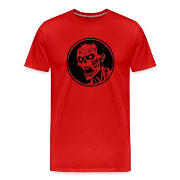 Zombie Undead Halloween Horror - Men's Premium Organic T-Shirt - red - Front - Damien (186cm)