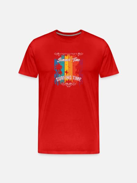 Summer Time Surfing Time - Men's Premium Organic T-Shirt - red