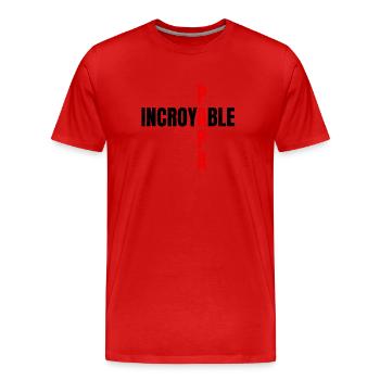 Papa incroyable - T-shirt bio Premium Homme - rouge - Devant - Damien (186cm)