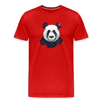 Space panda - T-shirt bio Premium Homme - rouge - Devant - Damien (186cm)