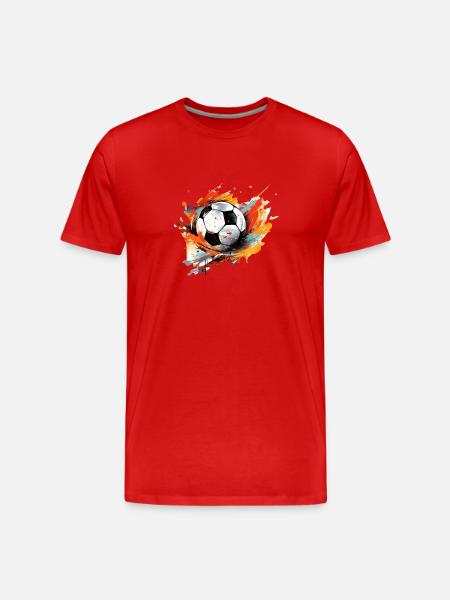 Fußball Ball - Männer Premium Bio T-Shirt - Rot