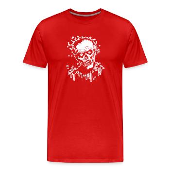 Zombie Untoter Halloween Horror - Männer Premium Bio T-Shirt - Rot - Vorne - Damien (186cm)