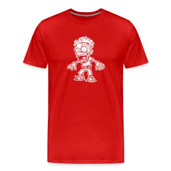 Zombie Untoter Halloween Horror - Männer Premium Bio T-Shirt - Rot - Vorne - Damien (186cm)