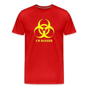 I am Danger, I am , biological - Men's Premium Organic T-Shirt - red - Front - Damien (186cm)