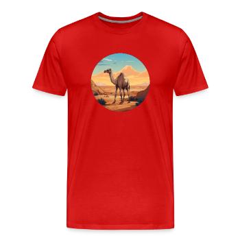 Dromedar-Wüste - Männer Premium Bio T-Shirt - Rot - Vorne - Damien (186cm)