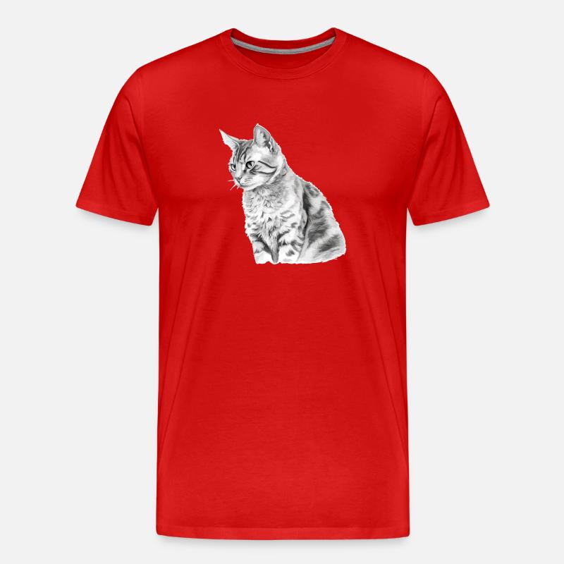 Kili, die Katze - Männer Premium Bio T-Shirt - Rot